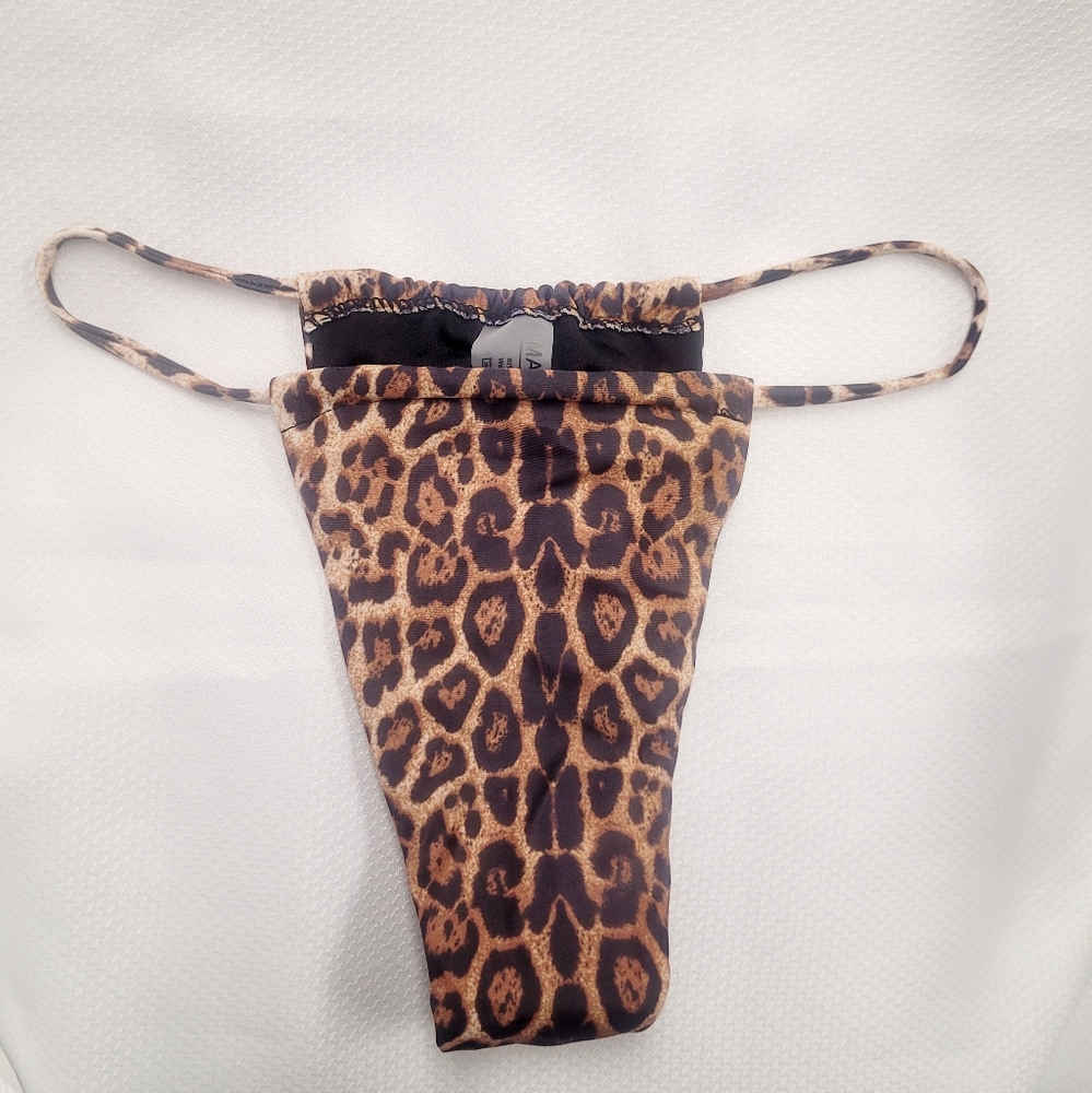 New MEDIUM Animal Print Bikini Bottoms Matte Swim Collection